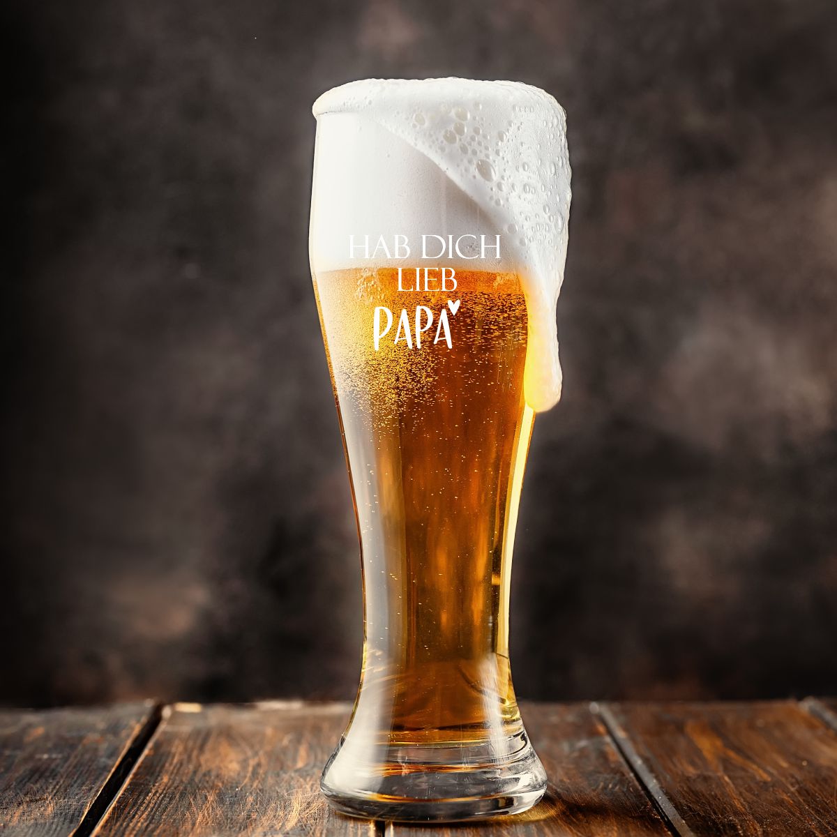 Weizenbierglas Hab dich lieb Papa