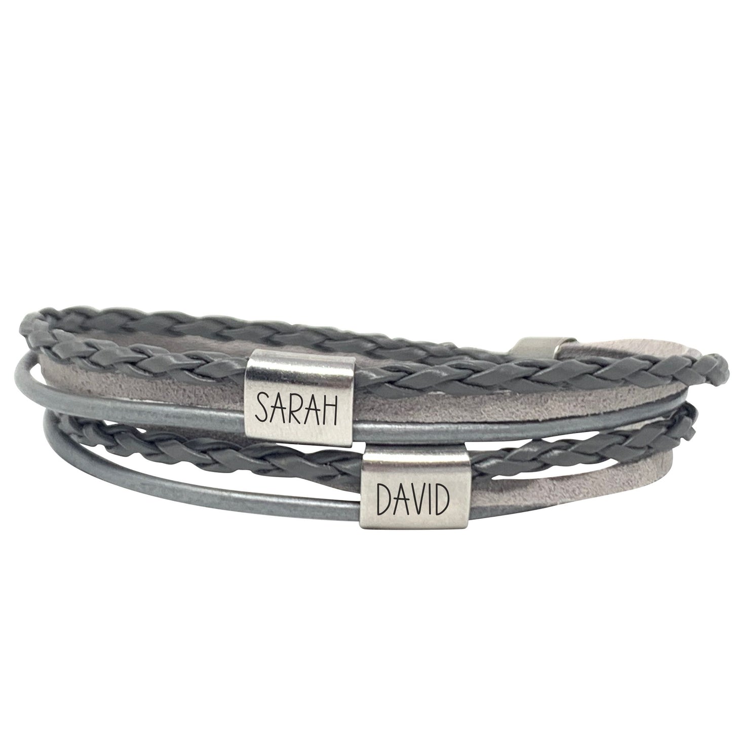 Wickelarmband mit zwei Wunschtext Perlen