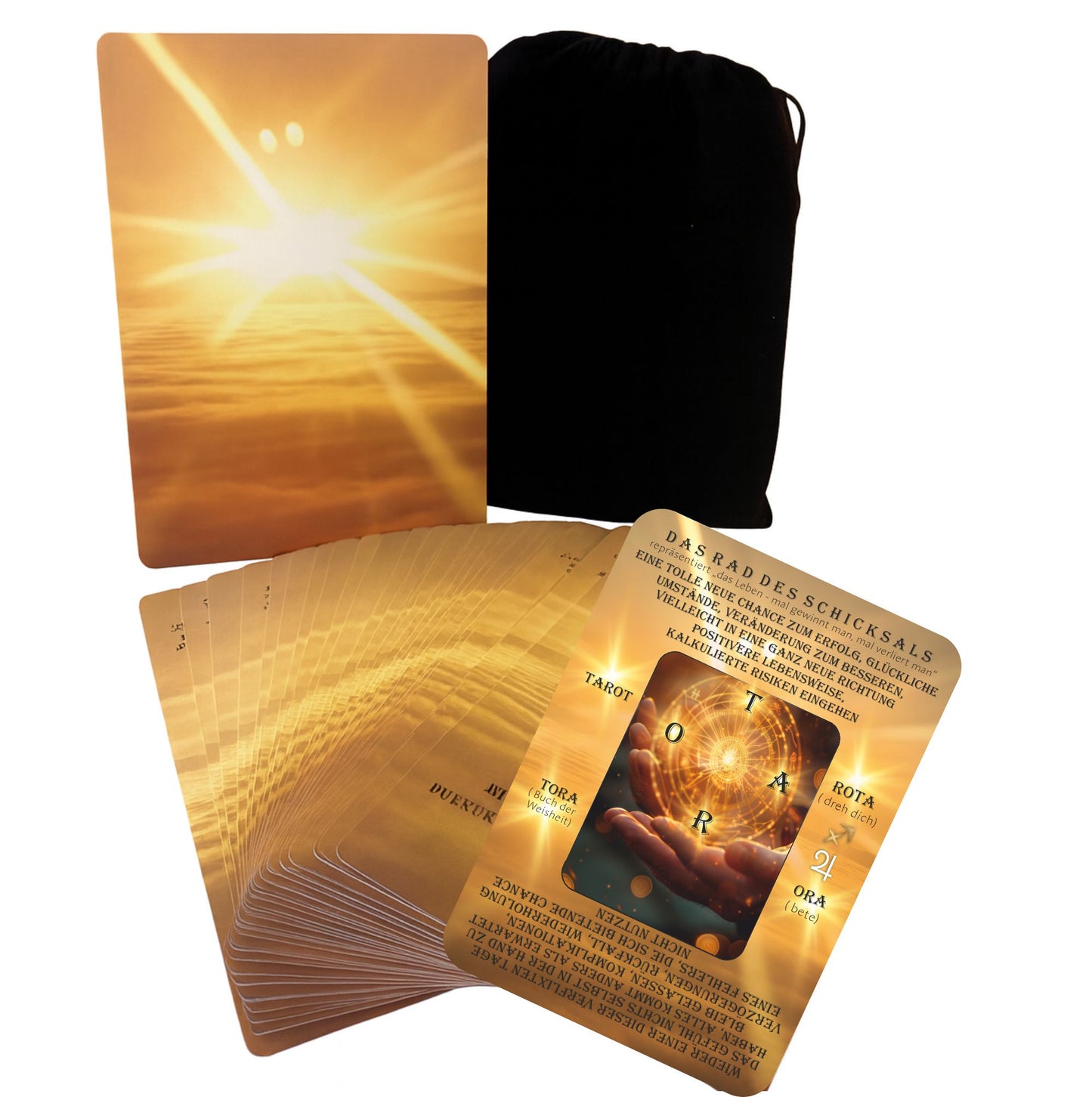 Tarotkartenset mit 78 Karten und zwei Planeten und Sternzeichenkarten