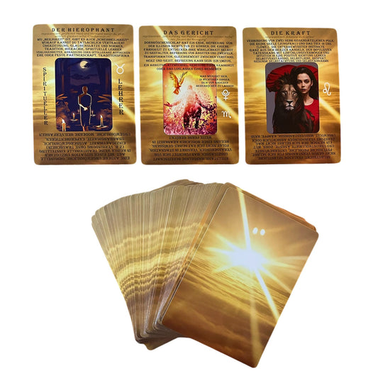 Tarotkartenset mit 78 Karten und zwei Planeten und Sternzeichenkarten
