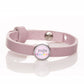 Lederarmband einfach rosa mit Wimpel rosa Wunschtext Schiebeperle
