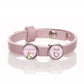 Lederarmband einfach rosa Schulkind und mit Pferd und Hufeisen Wunschtext 2 Schiebeperle