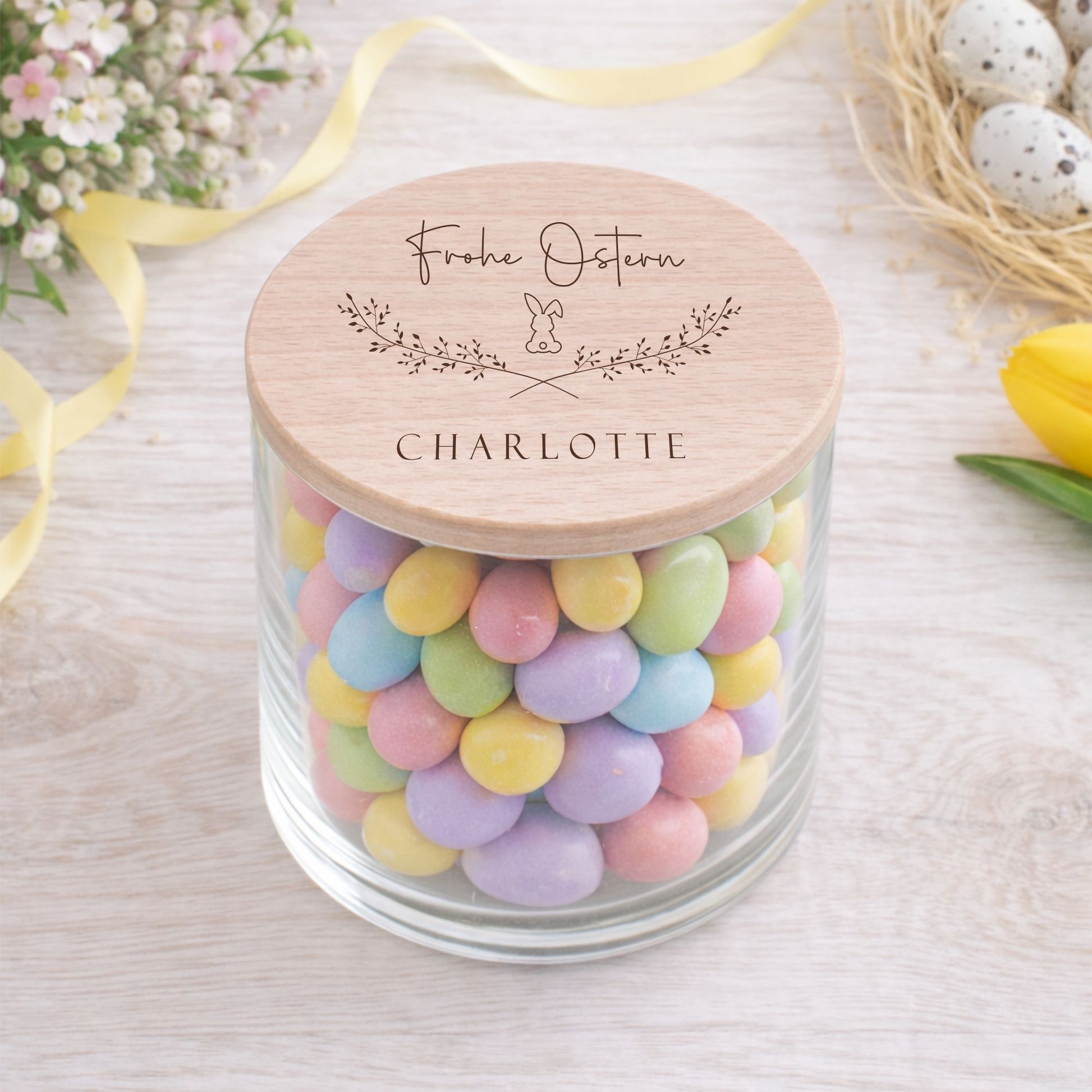 Frohe Ostern, Ostern Vorratsglas, Ostergeschenk, Ostern Naschglas