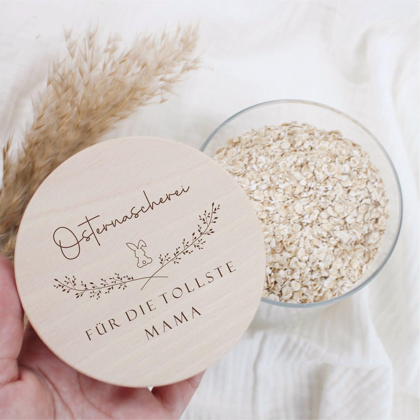 Vorratsglas zu Ostern personalisiert – mit Hasen-Gravur & Wunschname Wunschtext 530ml