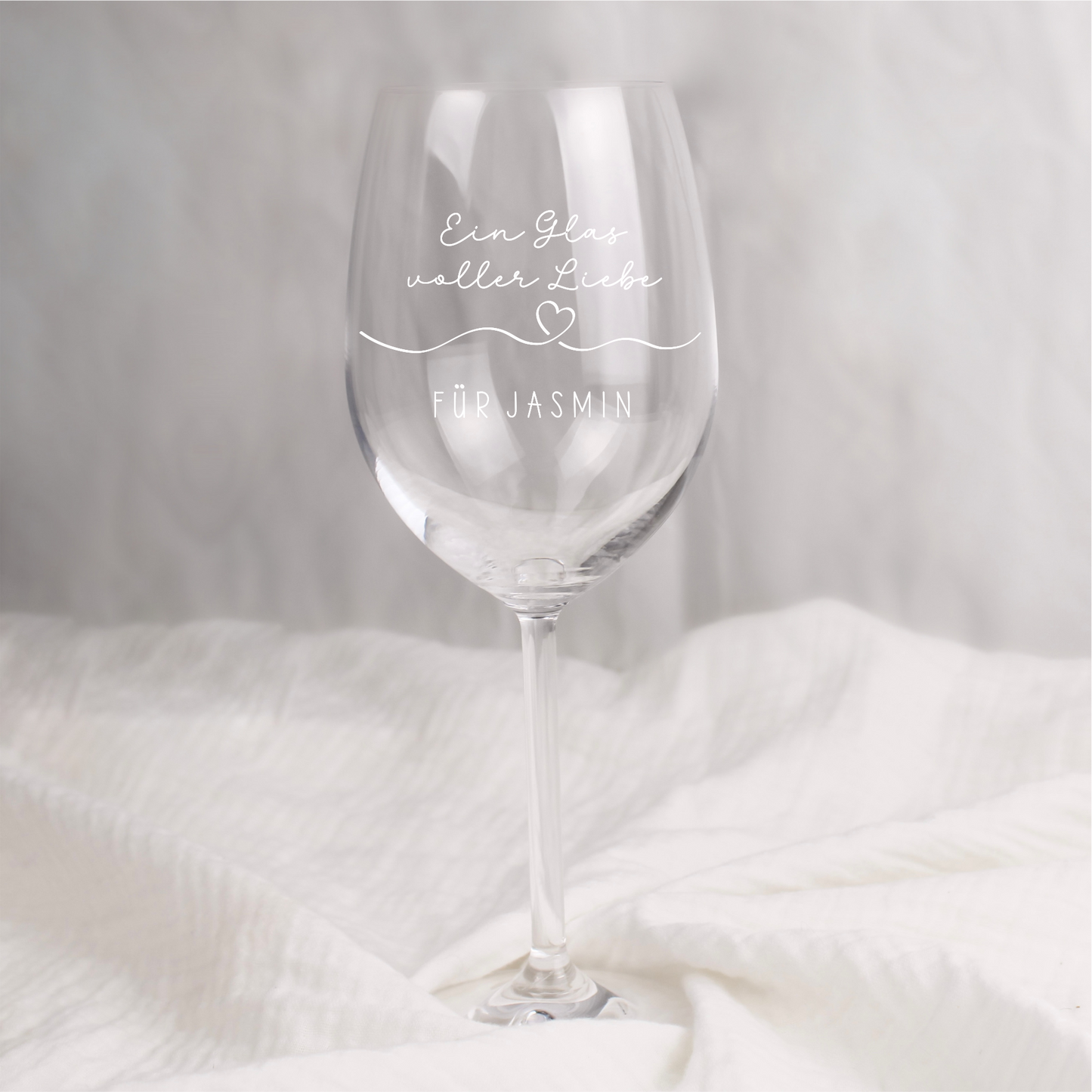 Weinglas Ein Glas voller Liebe mit Wunschtext