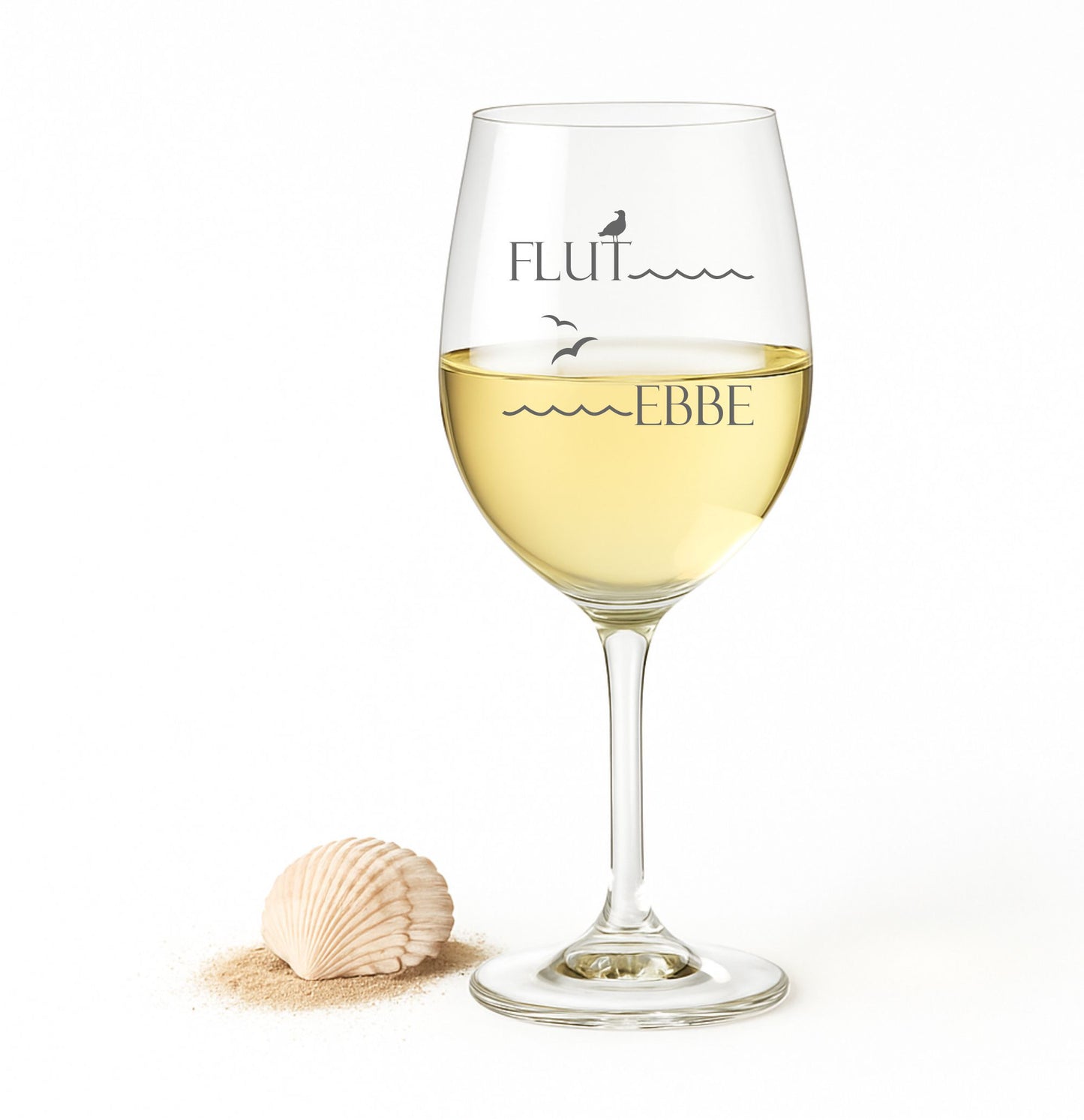 Weinglas Ebbe und Flut
