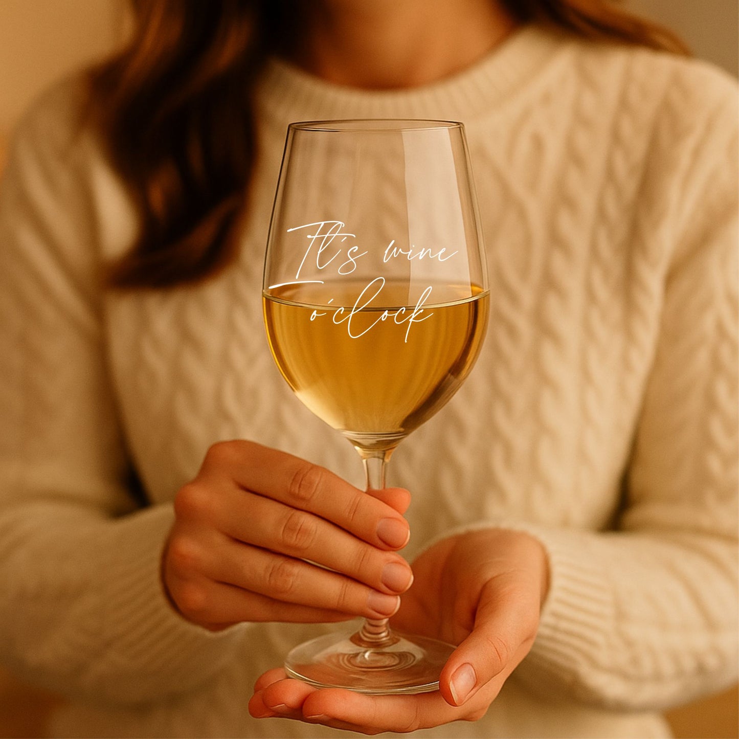 Weinglas It´s wine o clock