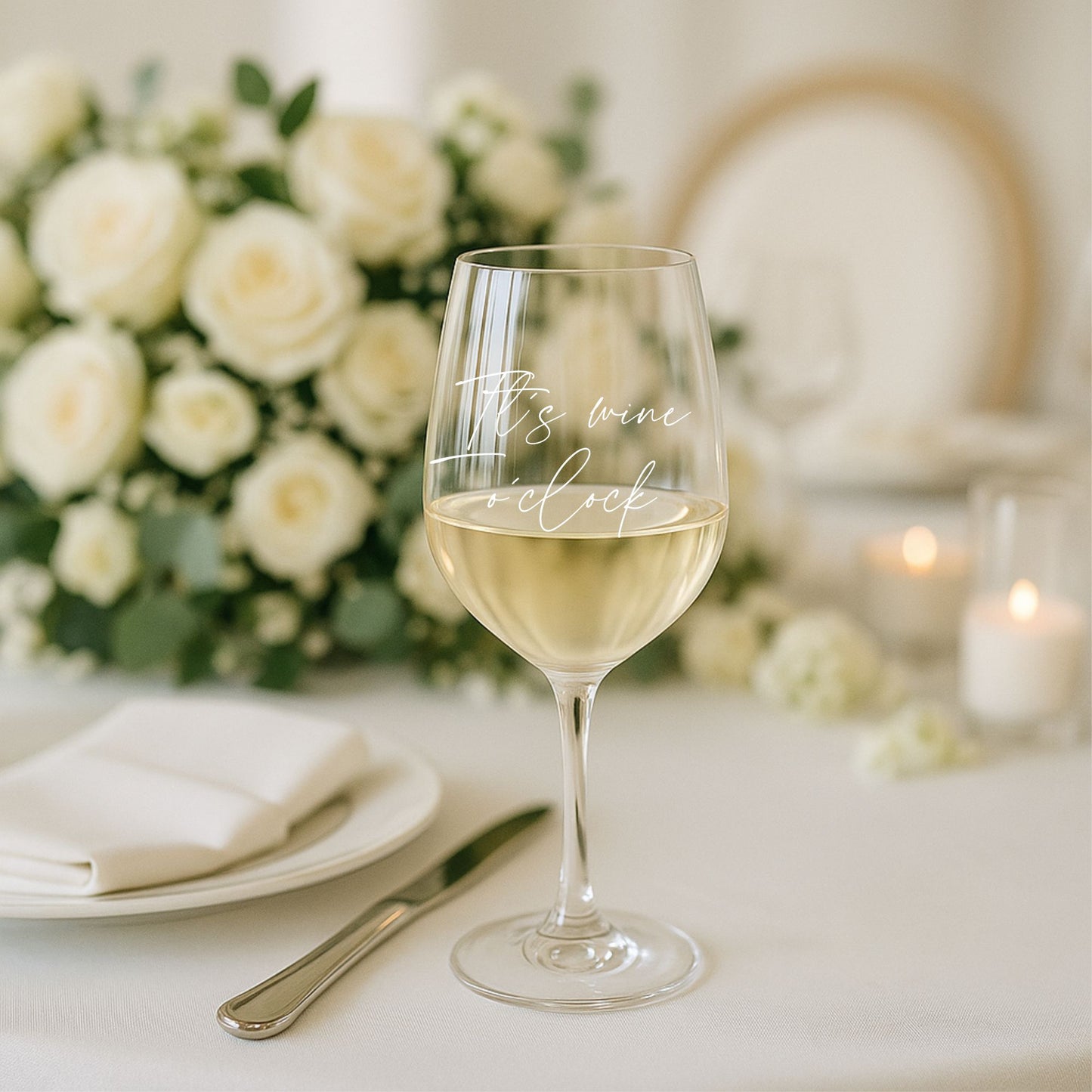 Weinglas It´s wine o clock